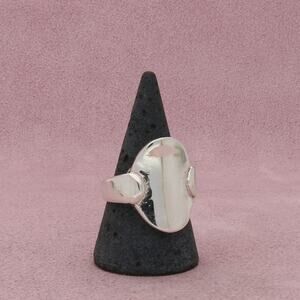 sterling silver vintage concave oval ring size 10